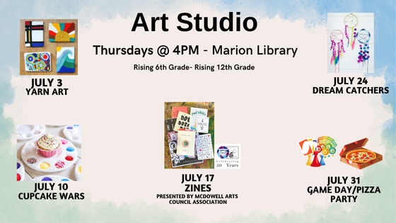 July 2025 Art Studio (Teens) Carousel- Marion